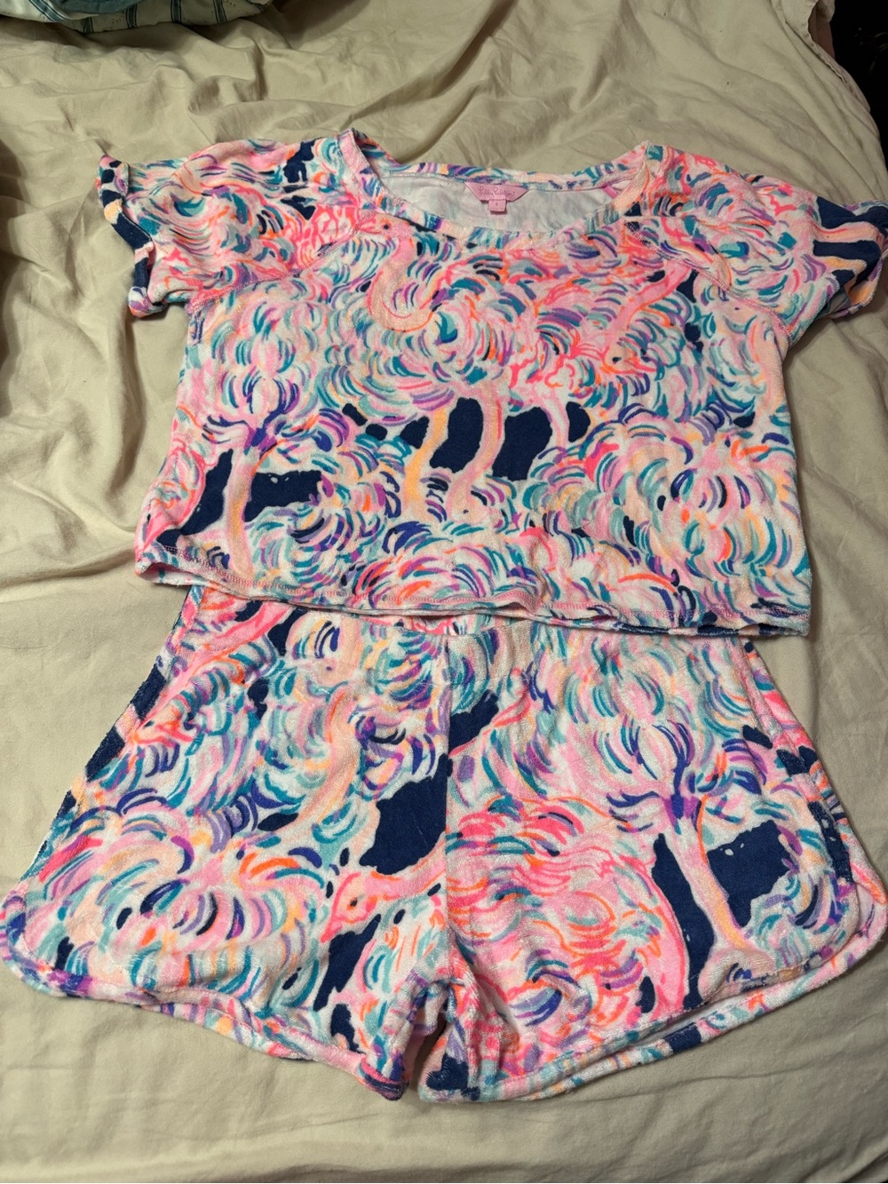 Lilly Pulitzer Bathing Suit Cover Top & Shorts Set